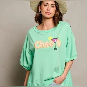Cheers NWOT Graphic Oversized Top